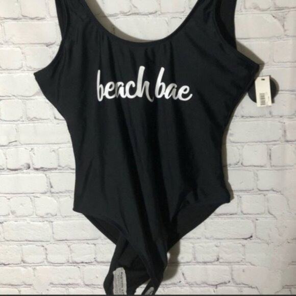 No Boundaries Womens Black One Piece Beach Bae Swimsuit Size L - Picture 8 of 12
